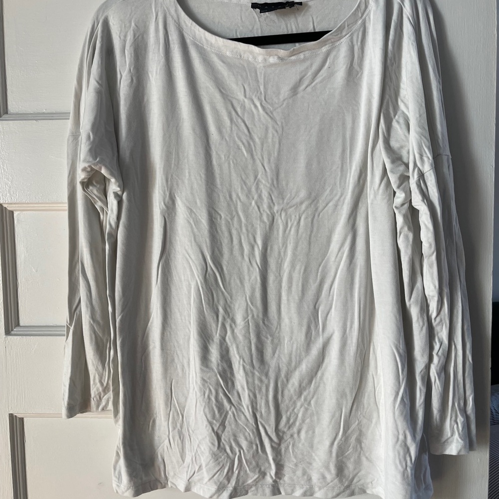 Hatch Maternity White along Sleeve Shirt